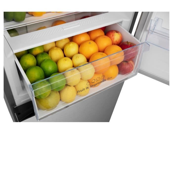 Réfrigérateur congélateur bas - CONTINENTAL EDISON - CEFC336NFIX1 - 336L - Total No Frost - Classe D - L59,5 x H200,4 cm - Silver