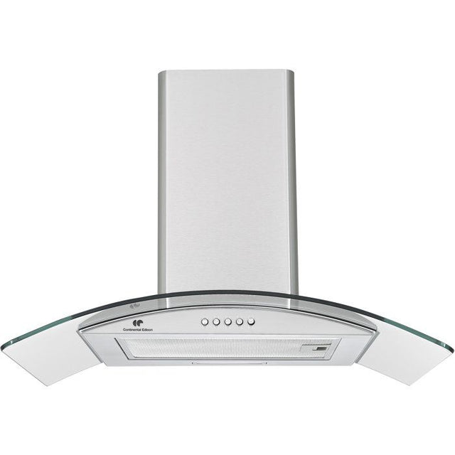 Hotte décorative - CONTINENTAL EDISON - CEH60GS2 - Classe A - 60 x 47 x 50/84 cm - Inox / Verre