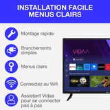 TV HD - CONTINENTAL EDISON - 32 (81 cm) - Smart Vidaa - Wifi Bluetooth - 3xHDMI - 2xUSB - CELED32SVHD25B6