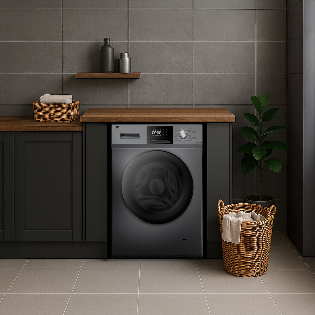 Lave-linge hublot - CONTINENTAL EDISON - CELL12140ISP - 12kg - Induction - 60 cm - 1400 trs/min - Silver