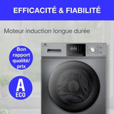 Lave-linge hublot - CONTINENTAL EDISON - CELL12140ISP - 12kg - Induction - 60 cm - 1400 trs/min - Silver