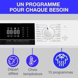 Lave-linge hublot - CONTINENTAL EDISON - CELL12140IWP - 12kg - Induction - 60 cm - 1400 trs/min - Blanc