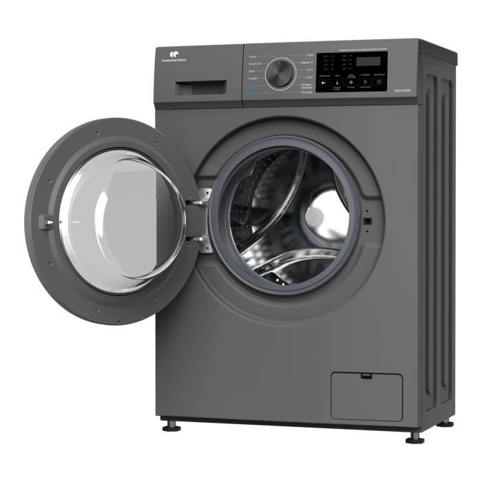 Lave-linge hublot - CONTINENTAL EDISON - CELL712IS3 - 7 kg - Induction - 60 cm - 1200 trs/min - Silver