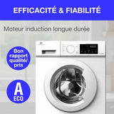Lave-linge hublot - CONTINENTAL EDISON - CELL712IW3 - 7 kg - Induction - 60 cm - 1200 trs/min - Blanc