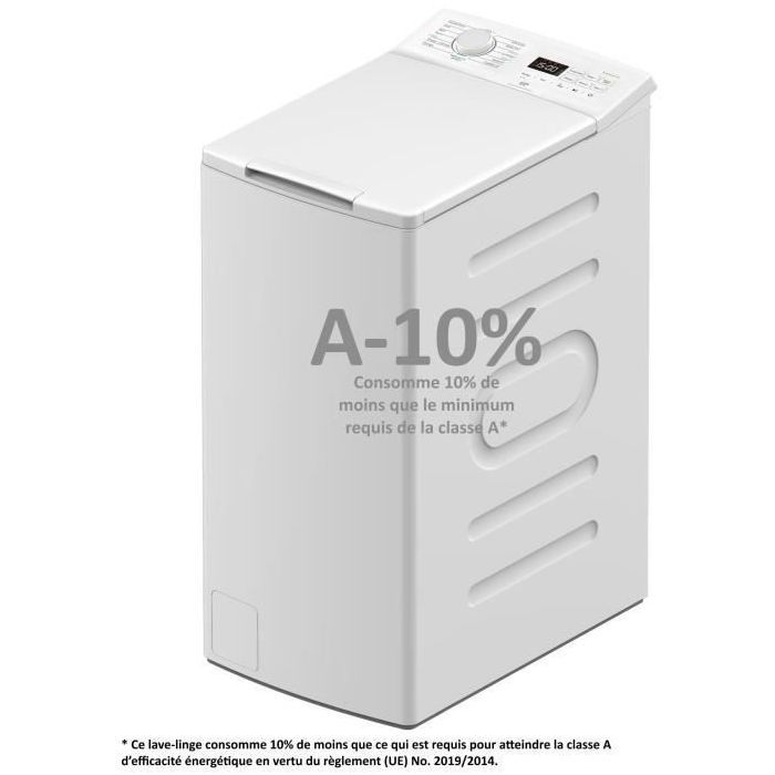 Lave-linge top - CONTINENTAL EDISON CELL712TW - 7 kg - Induction - 40 cm - 1200 trs/min - Blanc