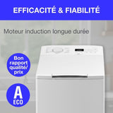 Lave-linge top - CONTINENTAL EDISON CELL712TW - 7 kg - Induction - 40 cm - 1200 trs/min - Blanc