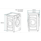 Lave-linge hublot CONTINENTAL EDISON CELL8140IS - 8 kg - Moteur induction - Largeur 60 cm - 1400 trs/min -Silver