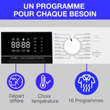 Lave-linge hublot - CONTINENTAL EDISON - CELL8140IW1 - 8kg - Moteur induction - 60 cm - 1400 trs/min - Blanc