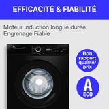 Lave-linge hublot CONTINENTAL EDISON CELL9140IB - 9kg - Largeur 59,6 cm - Classe A - 1400 trs - moteur induction - noir mat