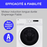 Lave-linge hublot CONTINENTAL EDISON CELL914IWS - 9 kg - Largeur 59,5 cm - Classe A -  1400 trs - moteur induction -Blanc