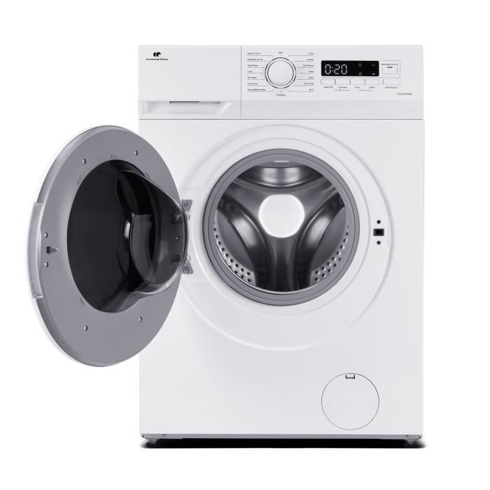 Lave-linge hublot CONTINENTAL EDISON CELL914IWS - 9 kg - Largeur 59,5 cm - Classe A -  1400 trs - moteur induction -Blanc