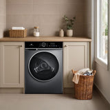 Lave-linge séchant - CONTINENTAL EDISON - CELS106S - 10kg / 6kg - Moteur induction directe - 60 cm - 1200 trs/min - Silver