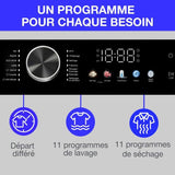 Lave-linge séchant - CONTINENTAL EDISON - CELS106W - 10kg / 6kg - Moteur induction directe - 60 cm - 1200 trs/min - Blanc
