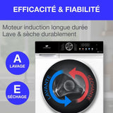Lave-linge séchant - CONTINENTAL EDISON - CELS106W - 10kg / 6kg - Moteur induction directe - 60 cm - 1200 trs/min - Blanc