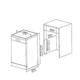 Lave-vaisselle pose libre CONTINENTAL EDISON CELV1045W - 10 couverts - Largeur 44,8 cm - Classe D - 45 dB - Blanc