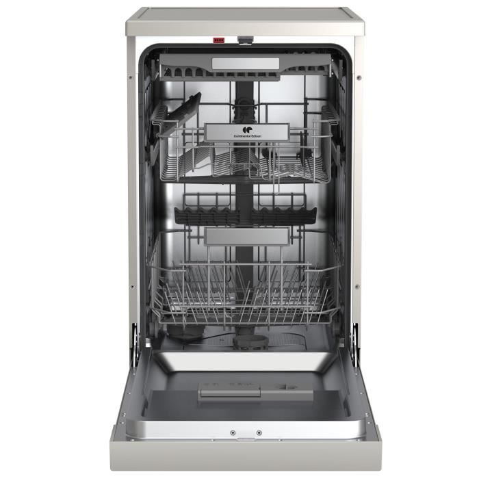 Lave-vaisselle pose libre - CONTINENTAL EDISON - CELV1145S - 11 couverts - 45 cm - 45 dB  - Silver