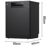 Lave-vaisselle pose-libre - CONTINENTAL EDISON - CELV1544IBP - 15 couverts - Inverter - 60 cm - 42 dB - Noir mat