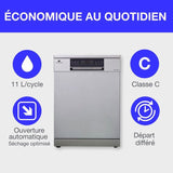 Lave-vaisselle pose libre CONTINENTAL EDISON  CELV1544IXP - 15 couverts - 42dB-Silver