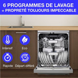 Lave-vaisselle pose libre CONTINENTAL EDISON  CELV1544IXP - 15 couverts - 42dB-Silver