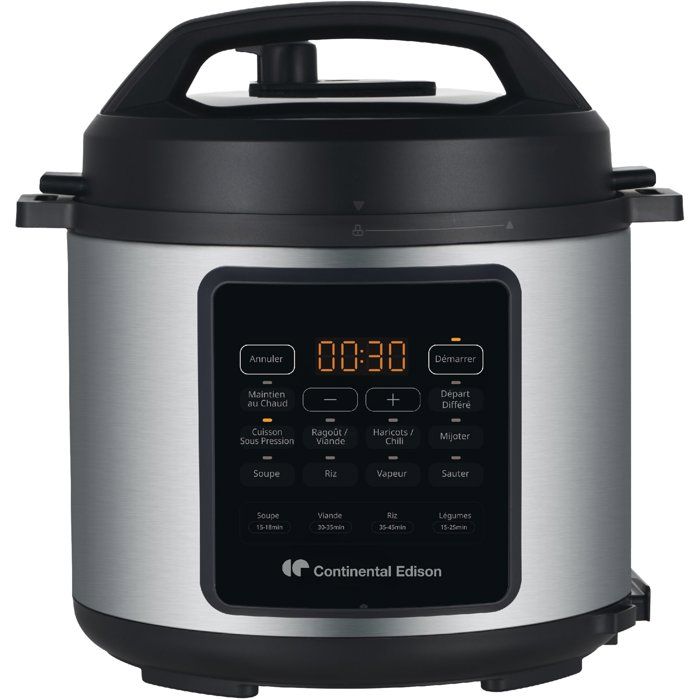 Multicuiseur Autocuisuer sous pression -  CONTINENTAL EDISON - CEMCSP10006L - 6 L - 1000 W - Noir et inox
