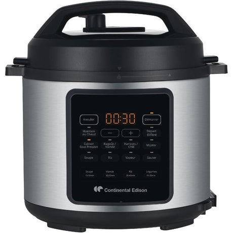 Multicuiseur Autocuiseur sous pression -  CONTINENTAL EDISON - CEMCSP10006L - 6 L - 1000 W - Noir et inox