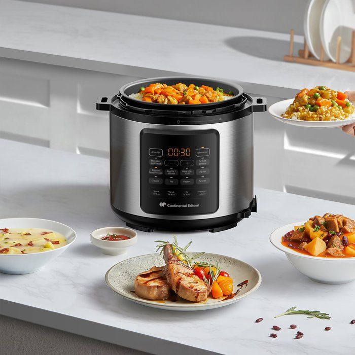 Multicuiseur Autocuisuer sous pression -  CONTINENTAL EDISON - CEMCSP10006L - 6 L - 1000 W - Noir et inox