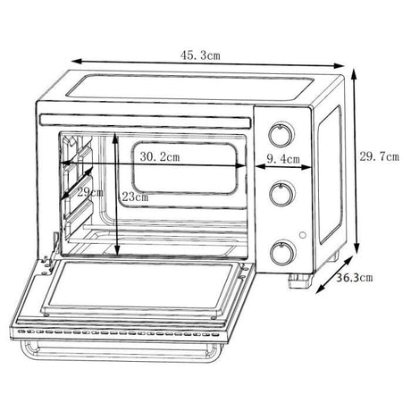 CONTINENTAL EDISON CEMF22B - Minifour électrique 22L noir - 1300W - Convection naturelle