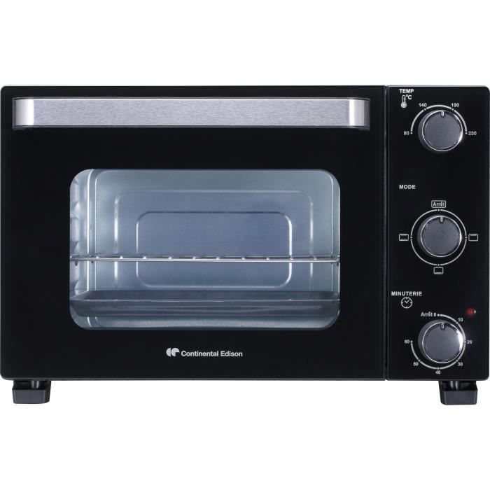 CONTINENTAL EDISON CEMF22B - Minifour électrique 22L noir - 1300W - Convection naturelle