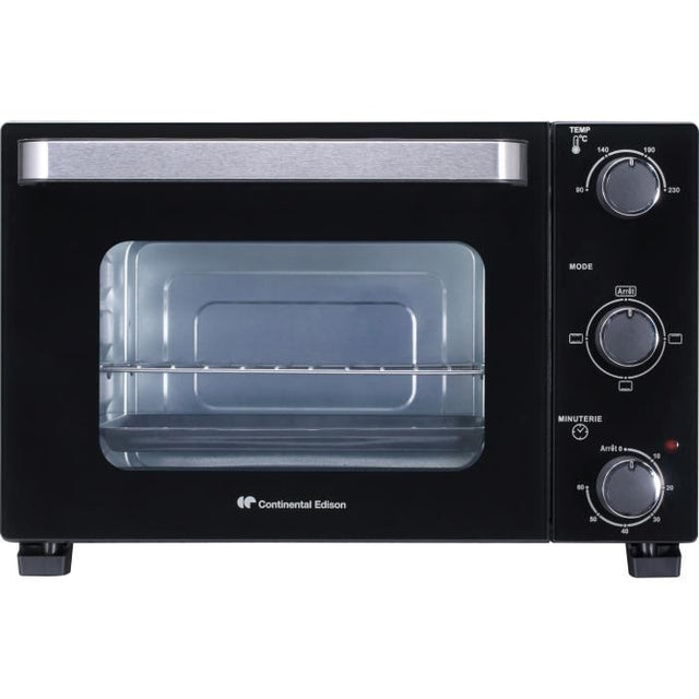CONTINENTAL EDISON CEMF22B - Minifour électrique 22L noir - 1300W - Convection naturelle