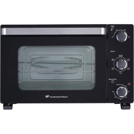 Minifour électrique CONTINENTAL EDISON CEMF28B2 - 28L noir - 1500W - Rotissoire, Convection naturelle