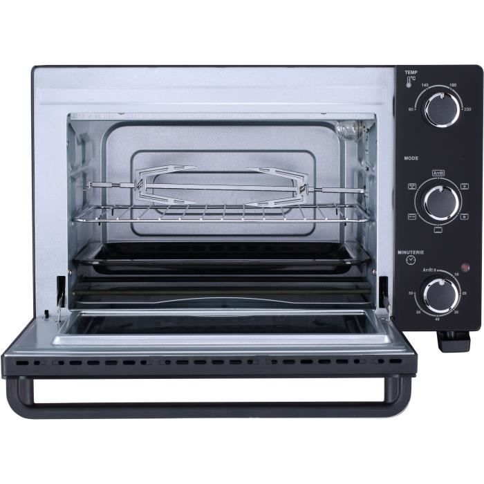 Minifour Èlectrique CONTINENTAL EDISON CEMF28B2 - 28L noir - 1500W - Rotissoire, Convection naturelle