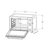 Minifour électrique - Chaleur tournante -  CONTINENTAL EDISON - CEMF60B3 - Noir - L60 x H39 x P 48 cm
