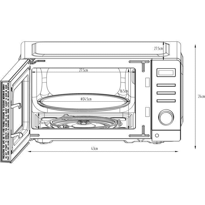Micro-ondes - CONTINENTAL EDISON - CEMO20DB - Noir - 1050 W - 20 L - 43,4 x 32,9 x 24,1 cm
