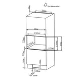 Micro-ondes encastrable - CONTINENTAL EDISON - CEMO20EBM2 - 1280 W - L59,5xH38,5xP35,3 cm - 20L - Noir