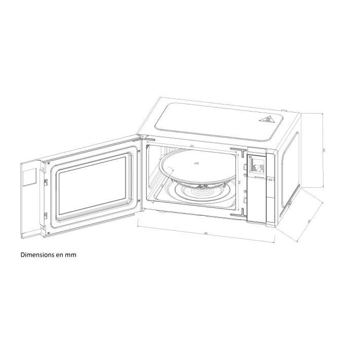 Micro-ondes - CONTINENTAL EDISON - CEMO23BG - Gril -  Noir - 1280 W - L48 x H29,3 x P33,7 cm - 23 L