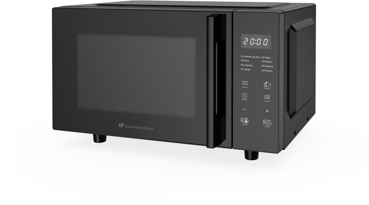 Micro-ondes sans plateau tournant - Flatbed - Grill - CONTINENTAL EDISON - CEMO23FB - 1280 W - L49,2xH29,7 xP34,8 cm - 23L - Noir