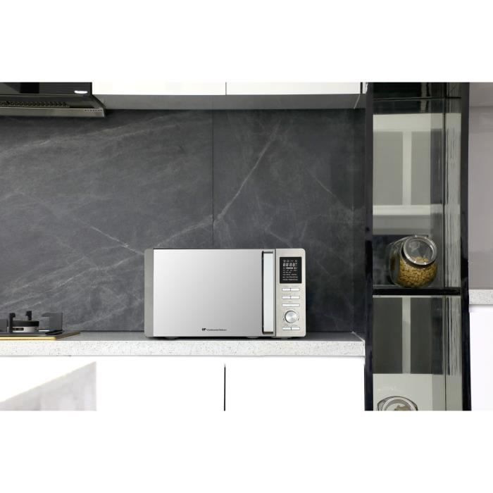 Micro-ondes combinÈ - CONTINENTAL EDISON - CEMO25SG13S3 - Silver - 25 L - Porte Miroir - 1400 W - Grill 1200 W - Convection 1200 W