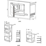 Micro-ondes encastrable sans plateau tournant -Flatbed CONTINENTAL EDISON -CEMO26GEFB - Noir - 1450 W - 26 L - 59,5 x 36,9 x 38,2 cm