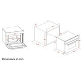 Four a micro-ondes encastrable  -  CONTINENTAL EDISON - 1450 W - 34 L -Combiné  Gril - CEMO34CEB3 - 59,5 x 38,3 x 49,2 cm - Noir