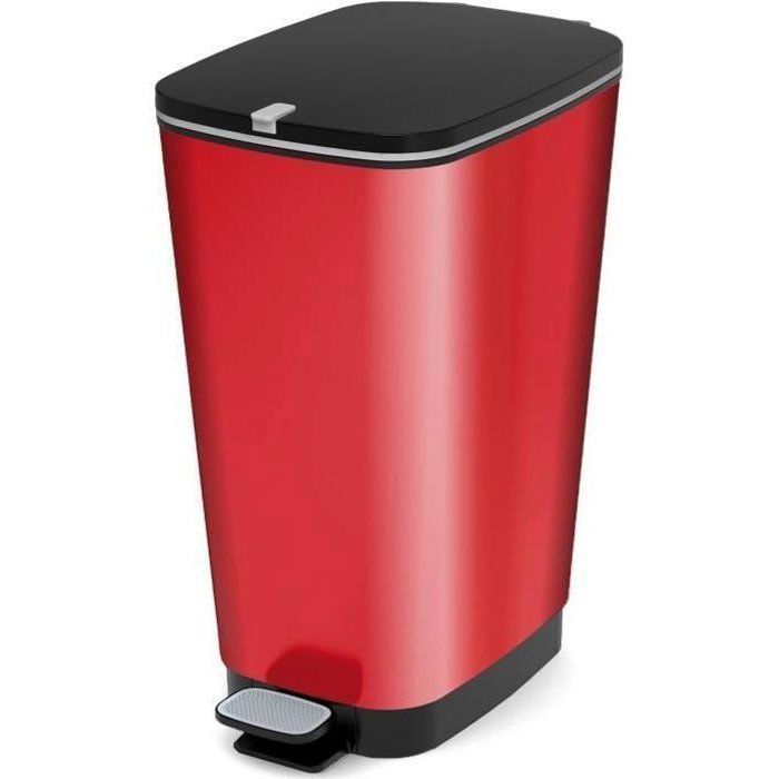 Poubelle a Pédale - Chic Bin Style - 42,5 L - Rouge - KIS