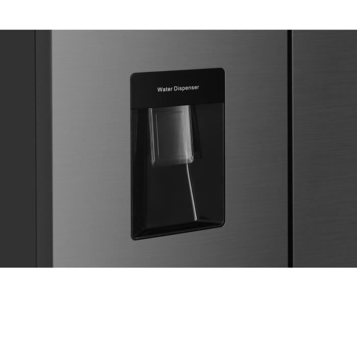 RÈfrigÈrateur 4 portes avec distributeur d'eau - 464L - Total No Frost - L79 cm x H 180 cm - Inox - Classe D