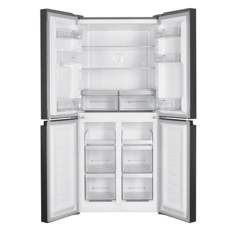Réfrigérateur 4 portes avec distributeur d'eau - 464L - Total No Frost - L79 cm x H 180 cm - Inox - Classe D