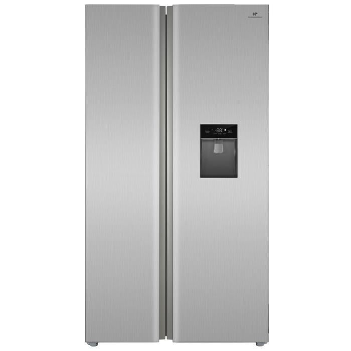 Réfrigérateur américain - CONTINENTAL EDISON - CERA505NFIXD - 503 L - Total No Frost (Sans givre) - Classe D - L92 x H177 cm - Inox