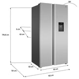 Réfrigérateur américain - CONTINENTAL EDISON - CERA505NFIXD - 503 L - Total No Frost (Sans givre) - Classe D - L92 x H177 cm - Inox