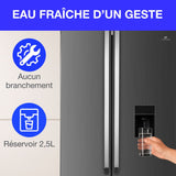 Réfrigérateur américain CONTINENTAL EDISON - CERA532NFIX-Total No Frost (Sans givre)- 529L - L90cm xH177cm - Moteur inverter-Inox
