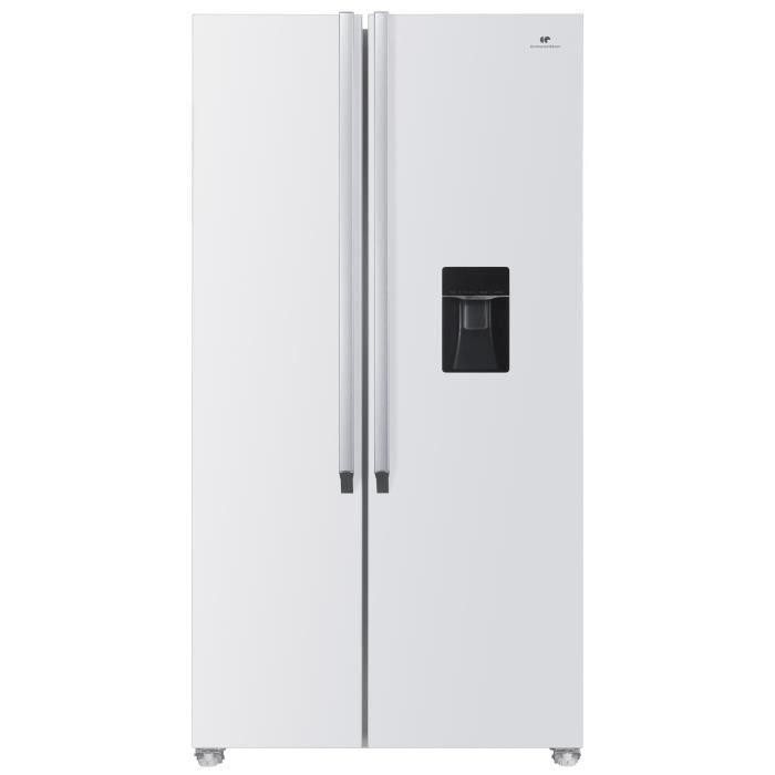 Réfrigérateur américain - Continental Edison - CERA532NFWD - 2 portes - 529 L -  L90 x 177 cm - Classe D - Blanc