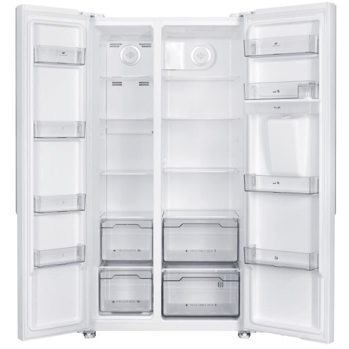 Réfrigérateur américain - Continental Edison - CERA532NFWD - 2 portes - 529 L -  L90 x 177 cm - Classe D - Blanc