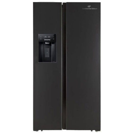 Réfrigérateur américain - CONTINENTAL EDISON - CERANF556B1 - Distributeur eau / glaçons - Classe E - 91,1 x 70,6 x 178 cm - Noir