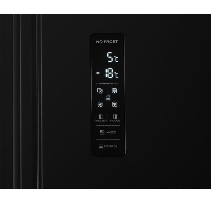Réfrigérateur AMERICAIN CONTINENTAL EDISON - 442L - Total No Frost -Noir - Classe E