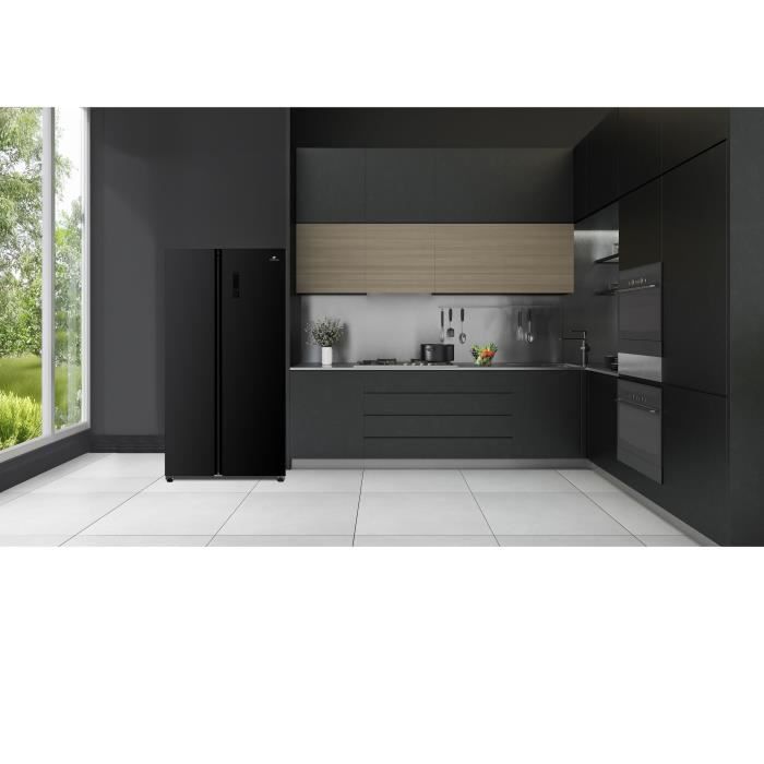 Réfrigérateur AMERICAIN CONTINENTAL EDISON - 442L - Total No Frost -Noir - Classe E